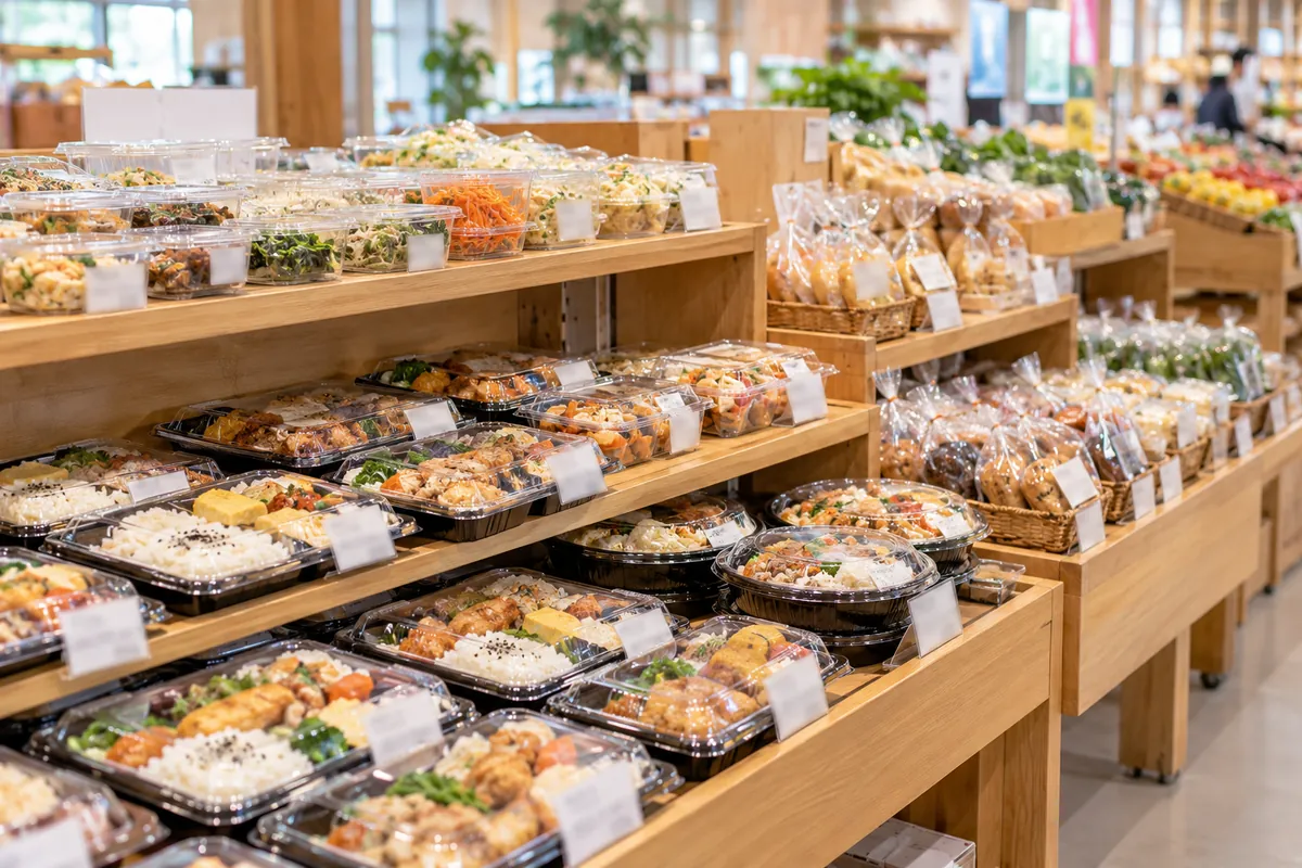 生産者直売所 売り場 惣菜 弁当 棚